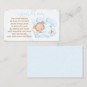 Bearly Wait Boy Blue Baby shower Boeken voor Baby Informatiekaartje