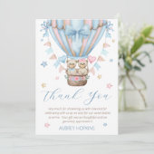 Bearly Wait Boy Girl Twins Baby shower Bedankkaart (Staand voorkant)