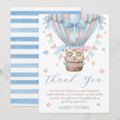 Bearly Wait Boy Girl Twins Baby shower Bedankkaart (Voorkant / Achterkant)