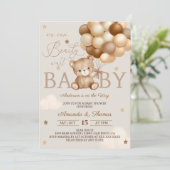 Bearly Wait Brown Baby shower Kaart (Staand voorkant)