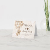 Bearly Wait Bruin Beer Ballon Baby shower Bedankkaart (Voorkant)