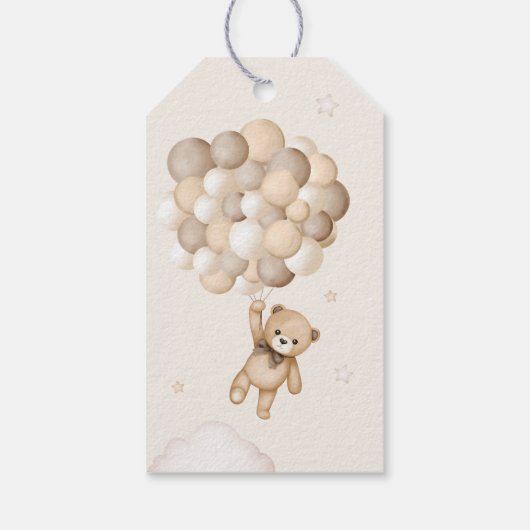 Bearly Wait Bruin Beer Ballon Baby shower Cadeaulabel (Achterkant)