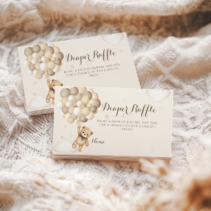 Bearly Wait Bruin Beer Ballon Baby shower Informatiekaartje