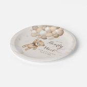 Bearly Wait Bruin Beer Ballon Baby shower Papieren Bordje (Gekanteld)