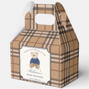 Bearly wait bruine plaid baby shower geeft de voor bedankdoosjes