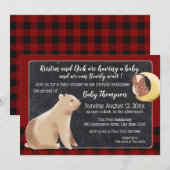 Bearly Wait Buffalo Geruite Baby Shower Kaart (Voorkant / Achterkant)