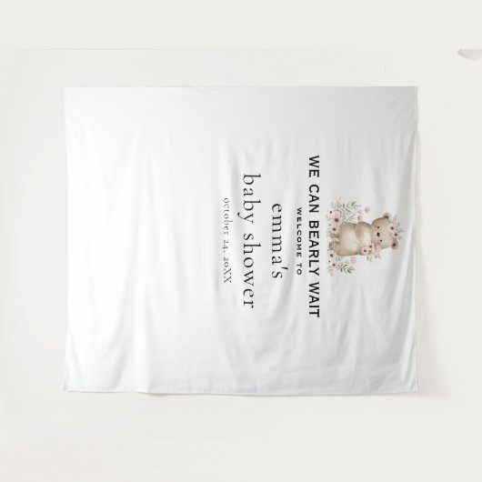 Bearly Wait Douche Achtergrond Wandkleed (Voorkant (horizontaal))