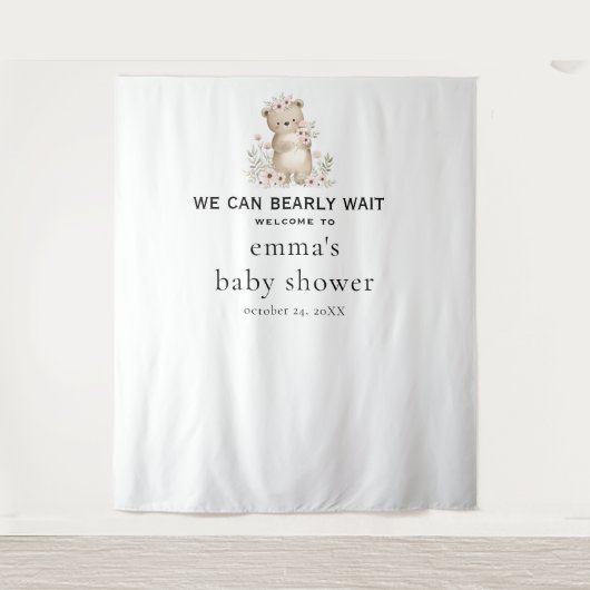  Bearly Wait Douche Achtergrond Wandkleed (Voorkant)