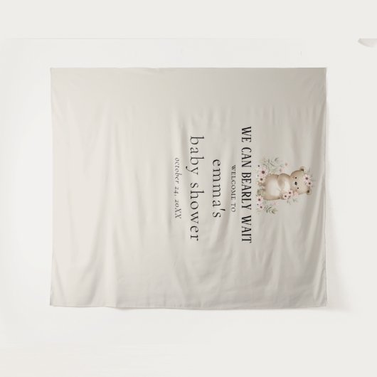 Bearly Wait Douche Achtergrond Wandkleed (Voorkant (horizontaal))