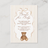 Bearly Wait Elegant Baby Shower book request Informatiekaartje (Voorkant)