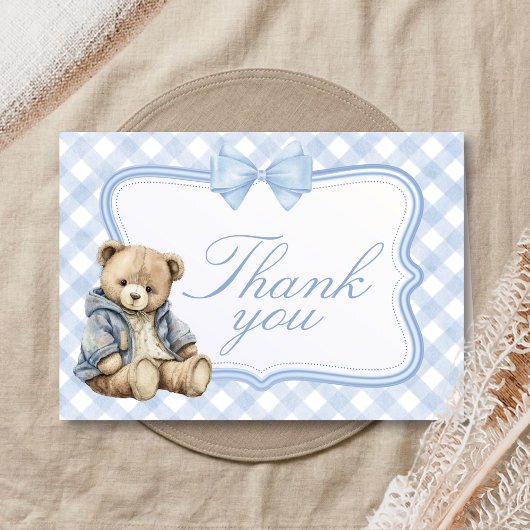 Bearly Wait Elegant Bear Baby Shower Bedankkaart