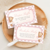 Bearly Wait Elegant Bear Baby Shower Diaper Raffle Informatiekaartje