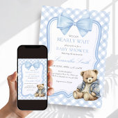 Bearly Wait Elegant Bear Baby Shower Kaart