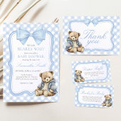 Bearly Wait Elegant Bear Baby Shower Kaart