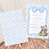 Bearly Wait Elegant Bear Baby Shower Kaart