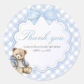 Bearly Wait Elegant Bear Baby Shower Ronde Sticker (Voorkant)