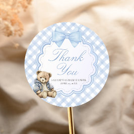 Bearly Wait Elegant Bear Baby Shower Ronde Sticker
