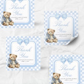 Bearly Wait Elegant Bear Baby Shower Vierkante Sticker
