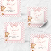 Bearly Wait Elegant Bear Baby Shower Vierkante Sticker
