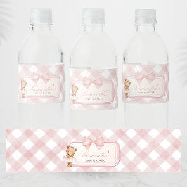 Bearly Wait Elegant Bear Baby Shower Waterfles Etiket