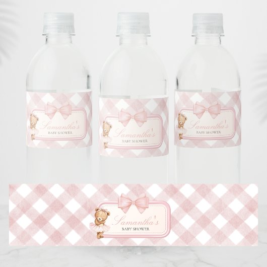 Bearly Wait Elegant Bear Baby Shower Waterfles Etiket