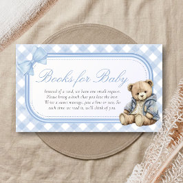 Bearly Wait Elegant Bear Shower Books for Baby Informatiekaartje