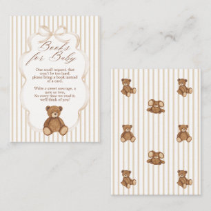 Bearly Wait Elegante babyshower-boekverzoek Informatiekaartje