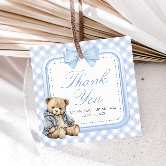 Bearly Wait Elegante Beer Babyshower Bedankjes Labels