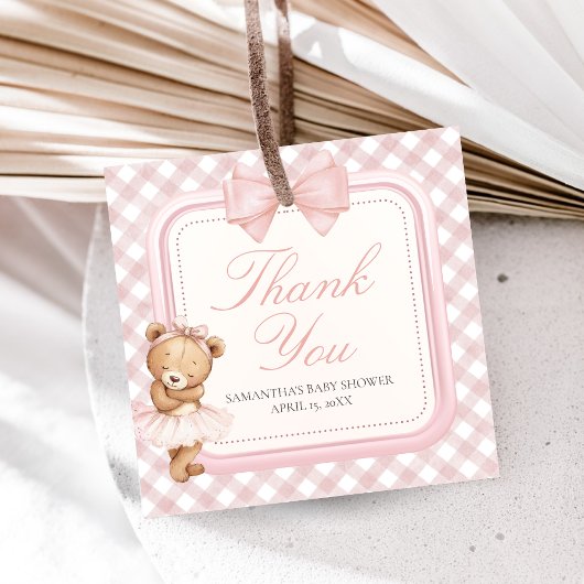 Bearly Wait Elegante Beer Babyshower Bedankjes Labels
