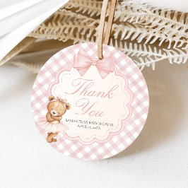 Bearly Wait Elegante Beer Babyshower Bedankjes Labels