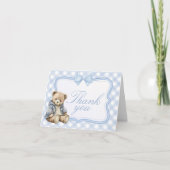 Bearly Wait Elegante Beer Babyshower Bedankkaart (Voorkant)