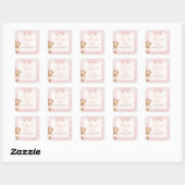 Bearly Wait Elegante Beer Babyshower Vierkante Sticker (Vel)