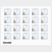Bearly Wait Elegante Beer Babyshower Vierkante Sticker (Vel)