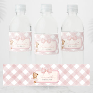 Bearly Wait Elegante Beer Babyshower Waterfles Etiket