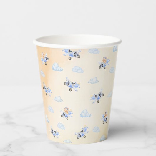 Bearly Wait Flying Bear & Cloud Baby Shower Papieren Bekers (Voorkant)