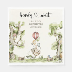 Bearly Wait Gender Neutral Baby Shower Woodland Servet