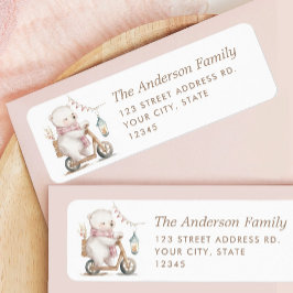 Bearly Wait Girl Baby shower keert terug Etiket