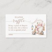 Bearly Wait Girl Baby shower Luier Raffle Informatiekaartje (Voorkant)