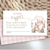 Bearly Wait Girl Baby shower Luier Raffle Informatiekaartje