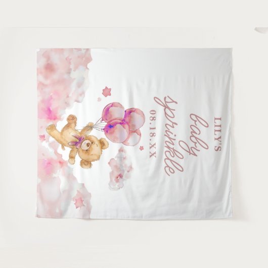 Bearly Wait Girl Baby shower Sprinkle Foto Prop Wandkleed (Voorkant (horizontaal))