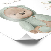 Bearly Wait Groen Boho Beer Douchebord Foto Afdruk (Hoek)