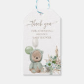 Bearly Wait Groen Boho Beer Favor Cadeaulabel (Voorkant)