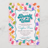 Bearly Wait Gummy Bear Baby Shower Invitation Kaart (Voorkant / Achterkant)