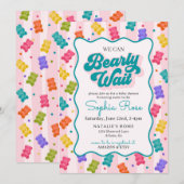 Bearly Wait Gummy Beer Babyshower Uitnodiging (Voorkant / Achterkant)