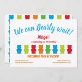 Bearly Wait Gummy Beer Kind's verjaardagsuitnodigi Kaart (Voorkant / Achterkant)