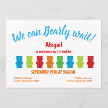 Bearly Wait Gummy Beer Kind's verjaardagsuitnodigi