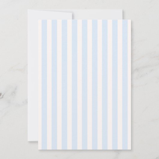 Bearly Wait Hand Drawn Blue Stripes Baby Shower Kaart (Achterkant)