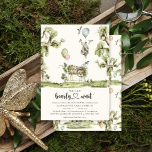 Bearly Wait Hart Sip & See Meisje Baby Shower Kaart