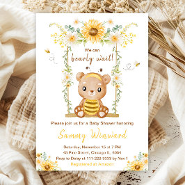 Bearly Wait Honey Beer Swing Baby shower Kaart