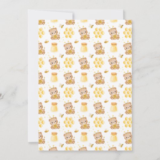 Bearly Wait Honey Beer Swing Baby shower Kaart (Achterkant)
